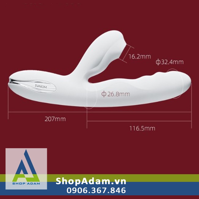 Dương Vật 2 Đầu Rung Hút Đẩy Siêu Mạnh Có Tạo Ấm Svakom Veromca