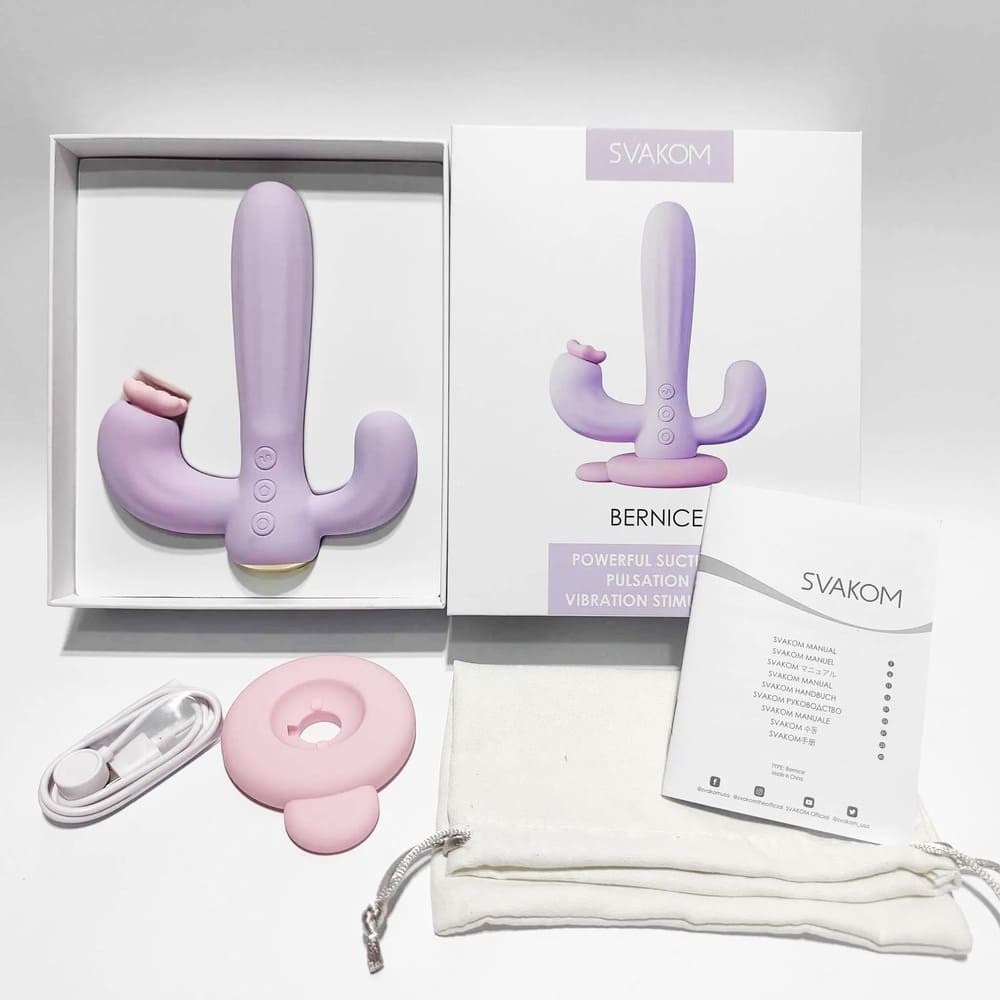 Dương vật giả 3 nhánh xương rồng bú mút Svakom Bernice
