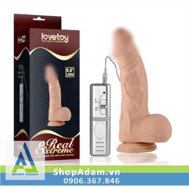 Dương vật giả gắn tường có rung Lovetoy Real Extreme 9"