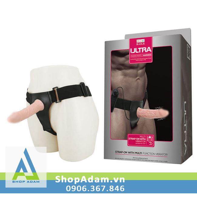 Dương vật giả quai đeo rỗng ruột có rung Baile Ultra Harness