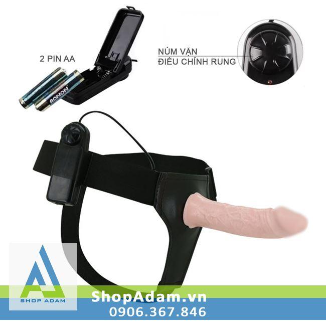 Dương vật giả quai đeo rỗng ruột có rung Baile Ultra Harness