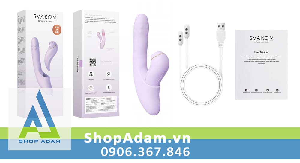 Dương vật giả rung thụt xoay đẩy có sưởi ấm kết nối App Svakom Duoglow Dương vật giả rung thụt xoay đẩy có sưởi ấm kết nối App Svakom Duoglow