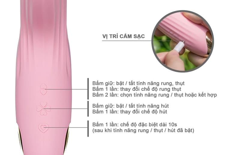 Dương vật rung thụt hút đa năng Svakom Frederica Dương vật rung thụt hút đa năng Svakom Frederica