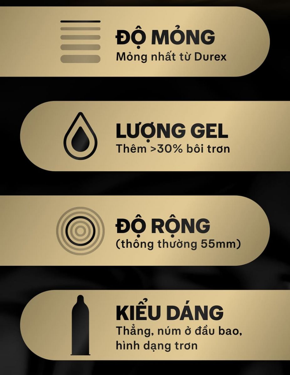 Durex 001 bcs siêu mỏng size lớn 55mm