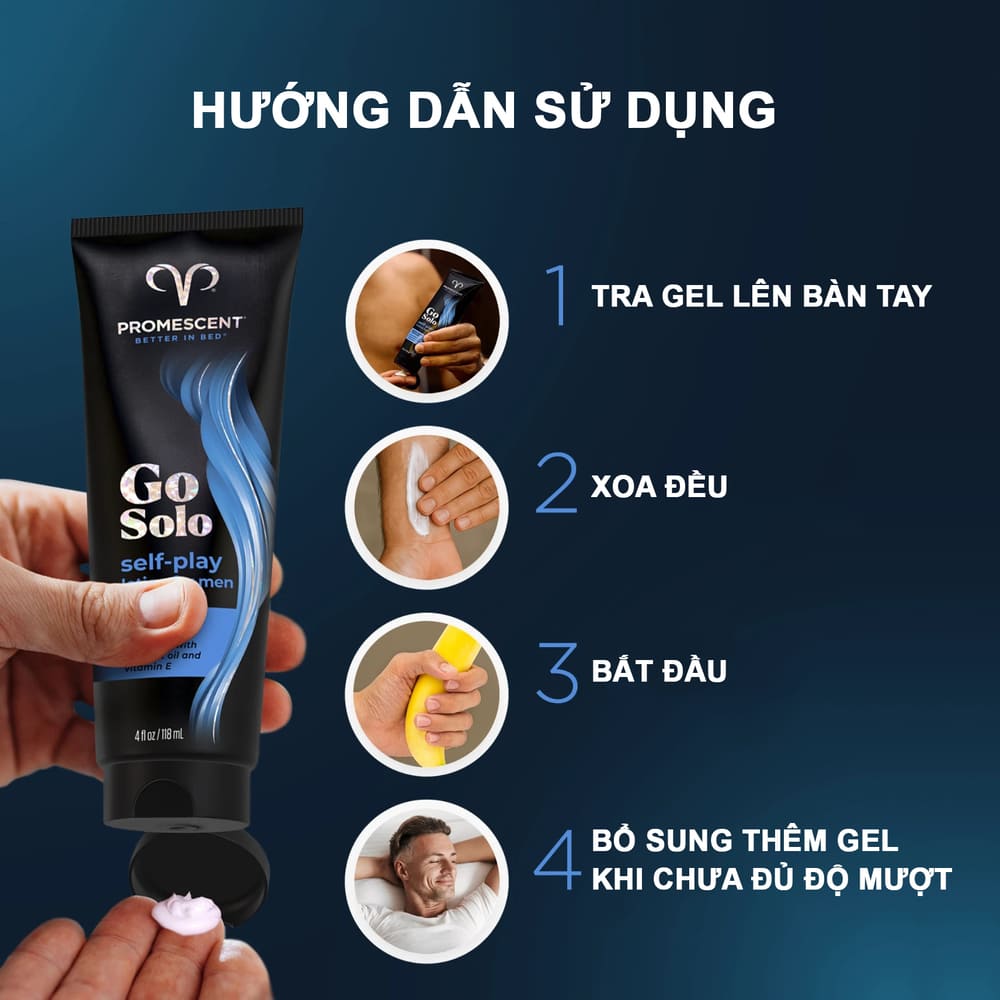 Gel bôi trơn thủ dâm cho nam Promescent Go Solo USA