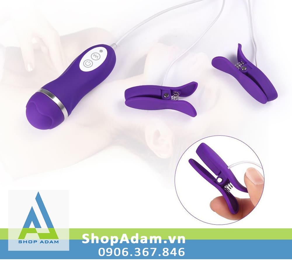Kẹp núm vú 2 đầu có rung 10 chế độ Omysky Kẹp núm vú 2 đầu có rung 10 chế độ Omysky