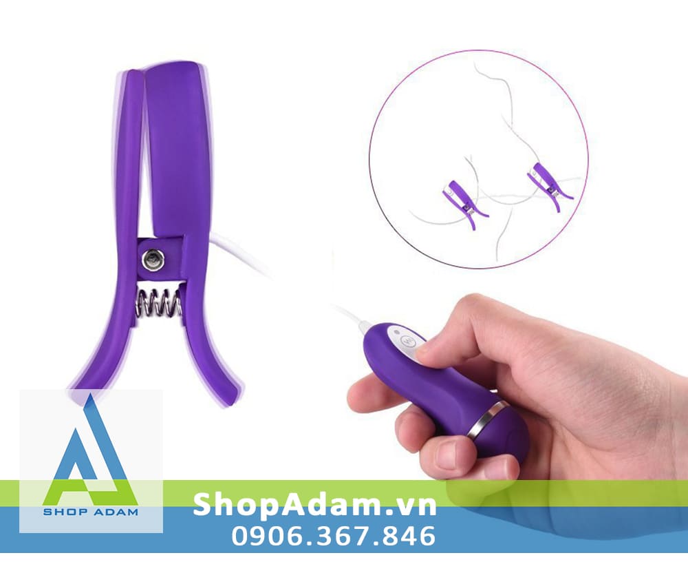 Kẹp núm vú 2 đầu có rung 10 chế độ Omysky Kẹp núm vú 2 đầu có rung 10 chế độ Omysky