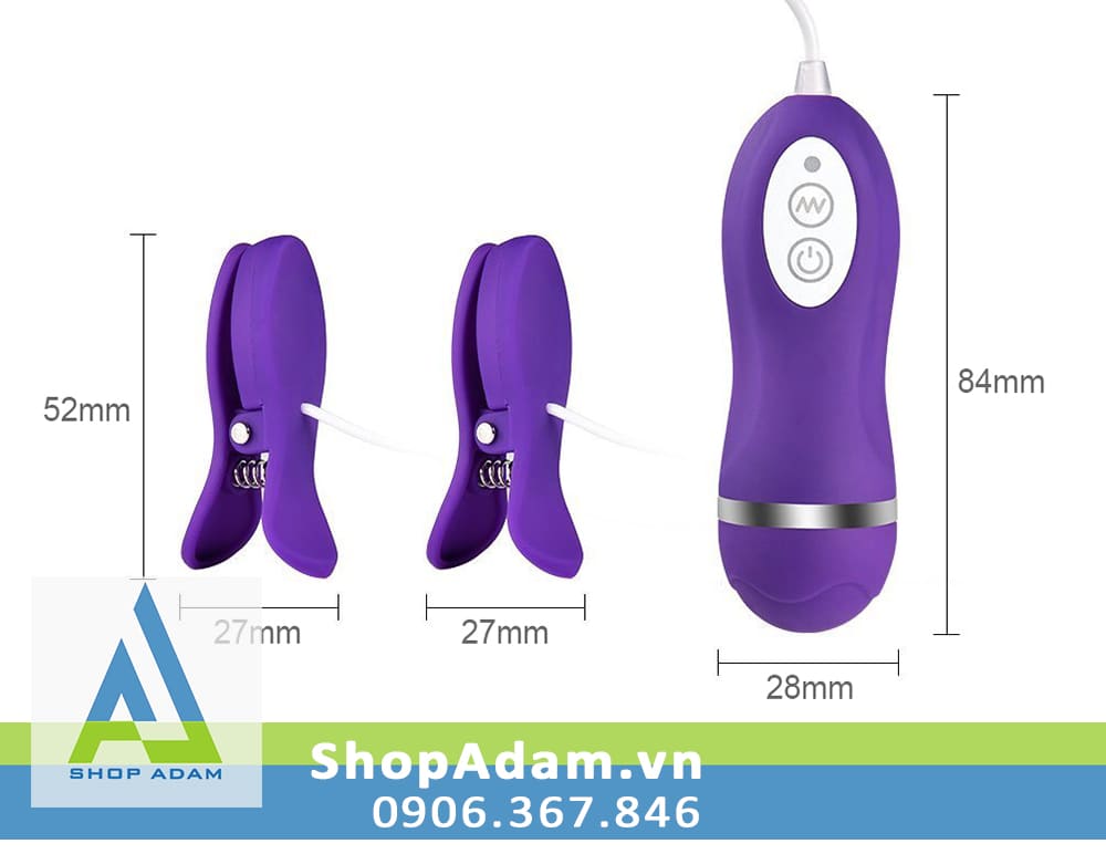 Kẹp núm vú 2 đầu có rung 10 chế độ Omysky Kẹp núm vú 2 đầu có rung 10 chế độ Omysky