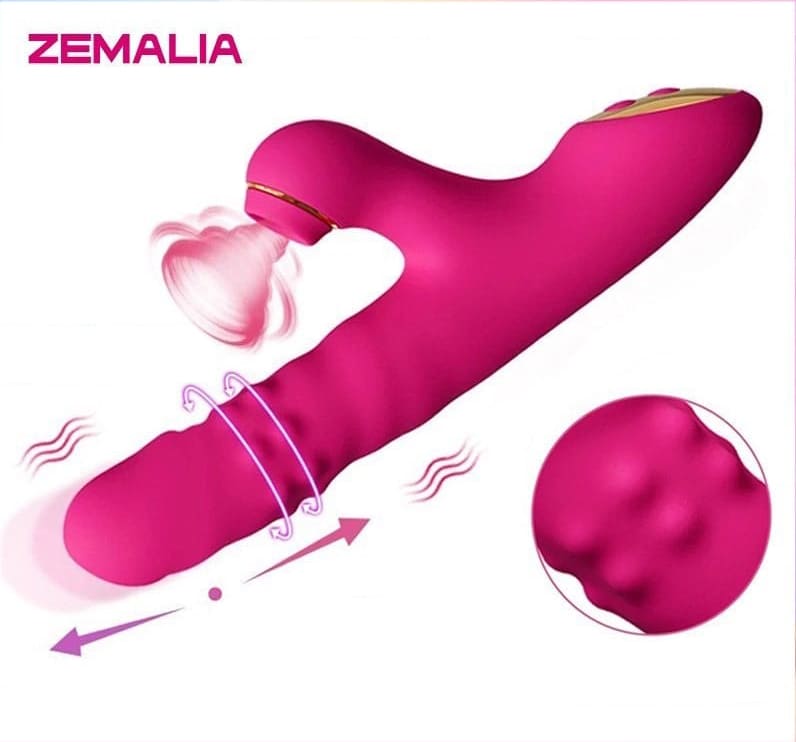 Ku giả đa năng rung xoay thụt bú mút Zemalia Zora 3