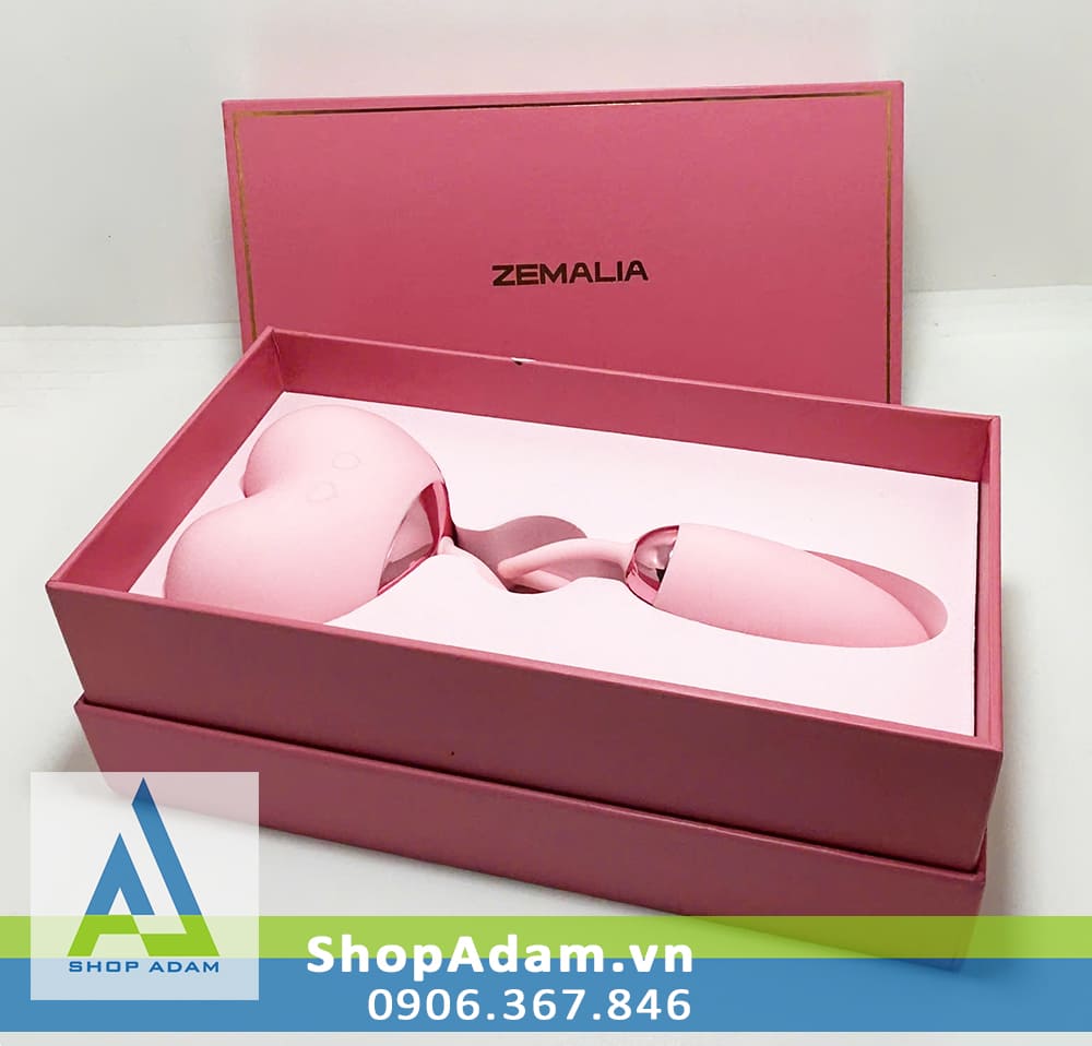 Máy bú liếm âm đạo kèm trứng rung cao cấp Zemalia Peachy Dolphin Plus