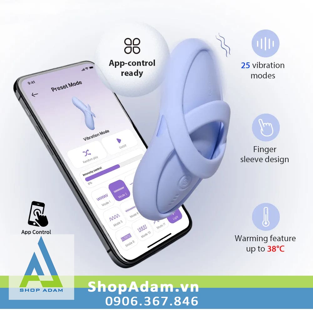 Máy rung âm vật mini đeo ngón tay có sưởi ấm kết nối App Svakom Echo 2 Máy rung âm vật mini đeo ngón tay có sưởi ấm kết nối App Svakom Echo 2