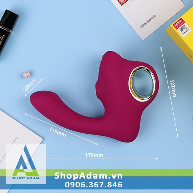 Máy rung hút sưởi ấm 2 đầu kích thích âm vật và điểm G Leten Wang Chao