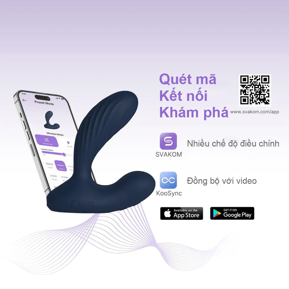 Máy rung tuyến tiền liệt có sưởi ấm kết nối App Svakom Vick Neo 2