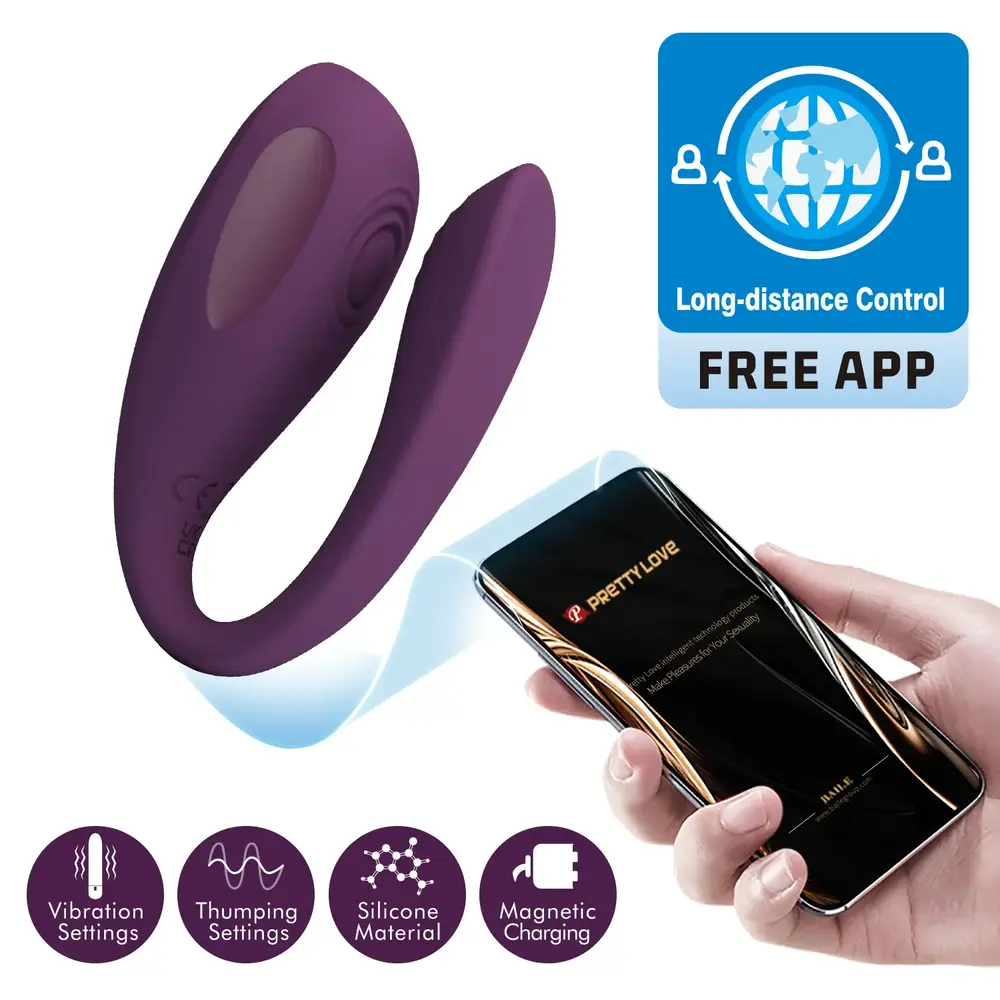 Máy rung vùng kín hai đầu kết nối App Pretty Love Aari