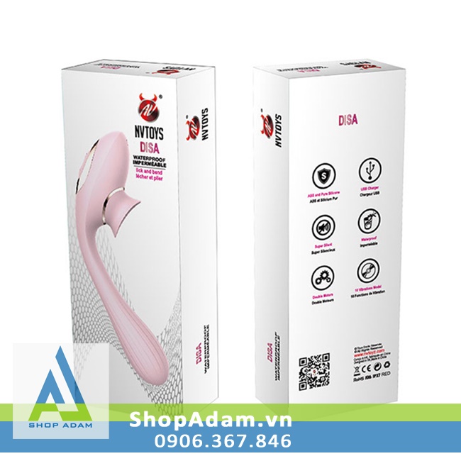 Máy thủ dâm cho nữ siêu rung liếm có thể uốn cong Nvtoys Disa