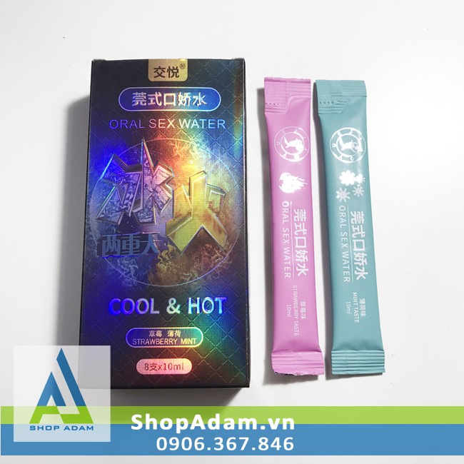 Nước tình yêu nóng lạnh Oral Sex Water Mint Flavor và Hot Strawberry