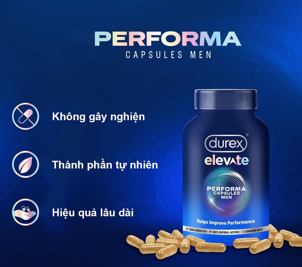 Viên Uống Durex Elevate Dành Cho Nam - Hộp 30 Viên