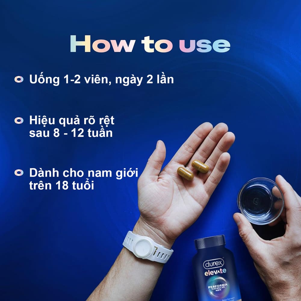 Viên Uống Durex Elevate Dành Cho Nam - Hộp 30 Viên