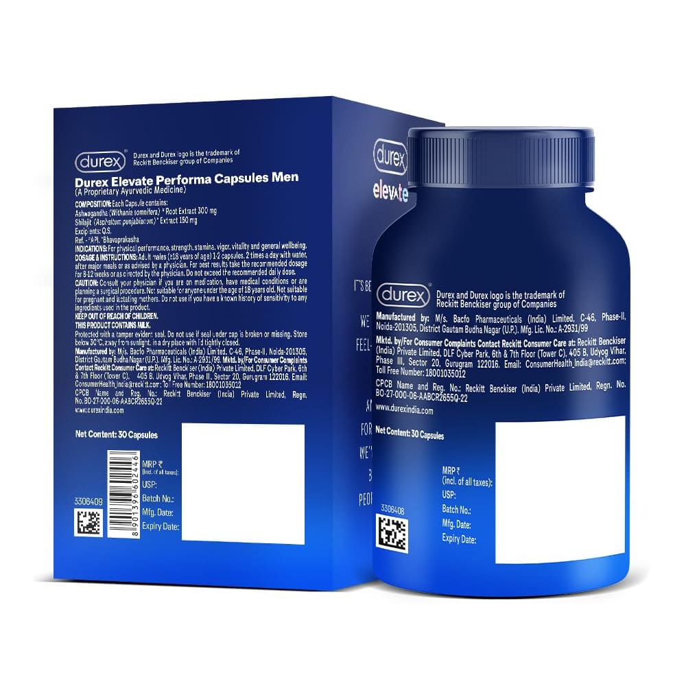 Viên Uống Durex Elevate Dành Cho Nam - Hộp 30 Viên