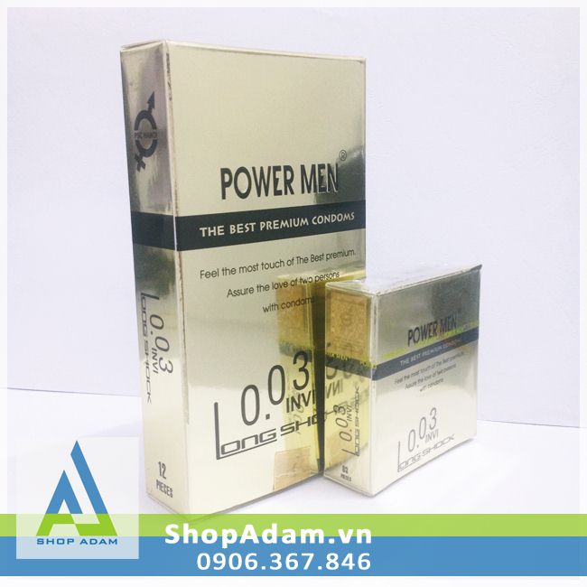 Bao cao su power men 0.03 invi long shock